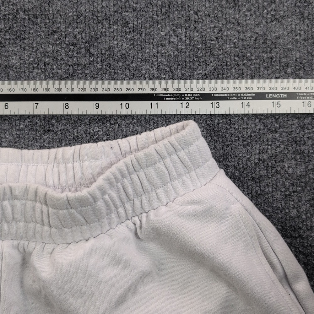 Gymshark Rest Day Lounge Shorts Womens Medium White Fleece Athletic Gym Logo - Picture 7 of 8